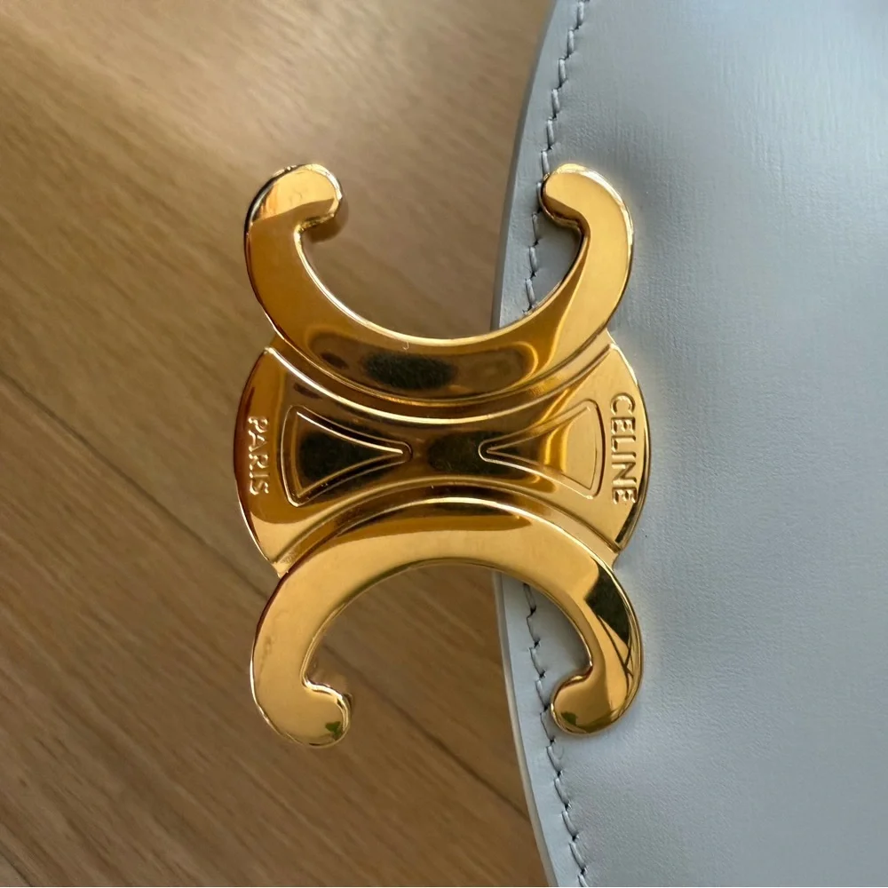 Celine Mini Besace Clea Handbag in Light Gray / Cloudy Grey with Gold Hardware - Picture 9 of 9